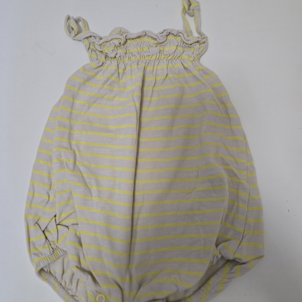 Zara Cream and Yellow Striped Bubble Romper
